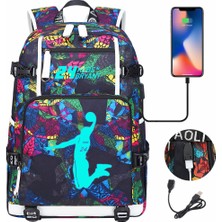 TopOne Basketbolcu Yıldız Kobe Çok Işlevli USB Şarj Portlu Sırt Çantası (Yurt Dışından)