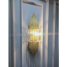Modern Avize Gold Rengi Kristal Aplik Duvar Lambası Salon Koridor Otel Restoran Dekoratif Aplik