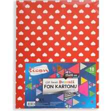 Ticon 10 Desen Renkli Fon Kartonu 25 X 35CM Çift Desenli Kullanıma Uygun