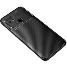 Case 4U Xiaomi Poco C40 Kılıf Rugged Armor Karbon Desenli Lüx Negro Silikon Arka Kapak Lacivert