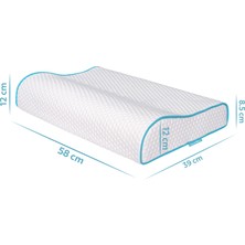 Viscofoam Yüksek Boyun Destekli Ortopedik Yastık Visco Yastık 58x39x12-8.5cm