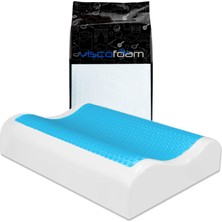 Viscofoam Anatolia Yüksek Terletmeyen Boyun Destekli Ortopedik Yastık Jelli Visco Yastık - 60x40x14-12cm