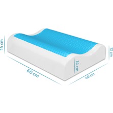 Viscofoam Anatolia Yüksek Terletmeyen Boyun Destekli Ortopedik Yastık Jelli Visco Yastık - 60x40x14-12cm