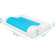 Viscofoam Terletmeyen Boyun Destekli Ortopedik Yastık Jelli Visco Yastık - 57x37x10-7cm