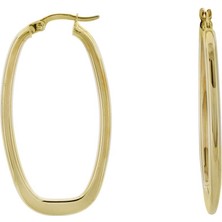 İryum Altın Halka Küpe