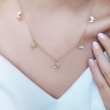 Vaoov 925 Ayar Gümüş Kelebek Kolye