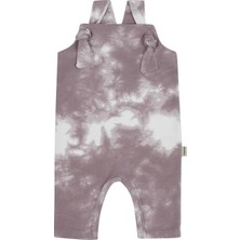 Antebies Organik Pembe Batik Desenli Alttan Çıtçıtlı Kız Bebek Salopet