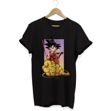 Remonz Dragonball Goku Kinton Baskılı 90LAR Anşme Pamuklu Oversize T-Shirt