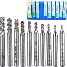 Jewval 10 Adet Hss Düz Shank 4 Flüt End Mill Cnc Matkap Ucu Set 1.5