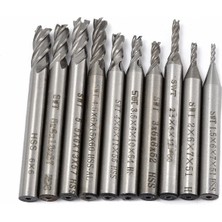 Jewval 10 Adet Hss Düz Shank 4 Flüt End Mill Cnc Matkap Ucu Set 1.5