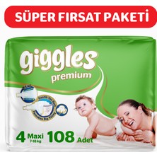 Giggles Premium 4 Numara Maxi 4 Paket 108 Adet