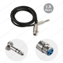 Xlr 3-Pin Dişi 6.35MM Stereo Fiş Korumalı Mikrofon Ses Kablosu-1.8metre