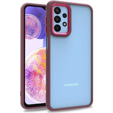 Kilifone - Galaxy A23 - Kılıf Arkası Şeffaf Kamera Çevresi Parlak Zıt Renkli Flora Kapak