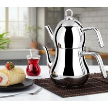 Lines Şahmeran Çelik Çaydanlık Metal Kulp- Mini Boy