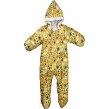 Podium Giyim Yeni Sezon Sevimli Dinazor Palmiye Desenli  Patikli Welsoft Kozmonot