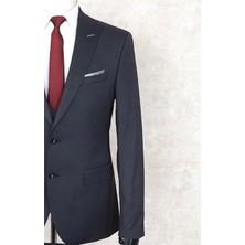 Jan Carlucci Slimfit Yelekli Drop 6 Takım-Lacivert