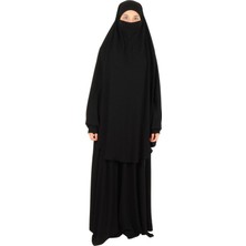 Beyza Pelerinli İki Parça Sultanbaş Krep  Çarşaf Modeli