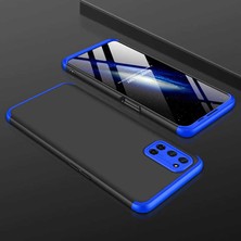 Dlrcase Oppo A92 Kılıf Ays 3 Parçalı Önü Açık Sert Rubber Koruma+Nano Mavi