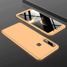 Gpack Samsung Galaxy A9 2018 Kılıf Ays 3 Parçalı Önü Açık Sert Rubber Koruma+Nano Gold