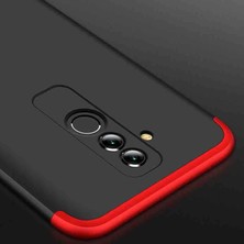 Case Street Huawei Mate 20 Lite Kılıf Ays 3 Parçalı Önü Açık Sert Rubber Koruma+Nano Bordo