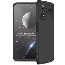 Case Street Xiaomi Poco M4 Pro 4g Kılıf Ays 3 Parçalı Önü Açık Sert Rubber Koruma+Nano Siyah