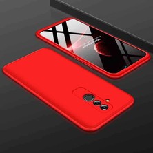 Case Street Huawei Mate 20 Lite Kılıf Ays 3 Parçalı Önü Açık Sert Rubber Koruma+Nano Kırmızı