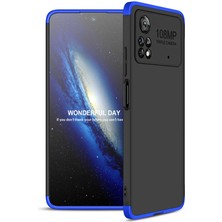 Case Street Xiaomi Poco M4 Pro 4g Kılıf Ays 3 Parçalı Önü Açık Sert Rubber Koruma+Nano Mavi