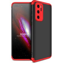 Dlrcase Huawei P40 Pro Kılıf Ays 3 Parçalı Önü Açık Sert Rubber Koruma Bordo