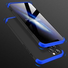 Dlrcase Apple iPhone 12 Pro Max Kılıf Ays 3 Parçalı Önü Açık Sert Rubber Koruma Siyah