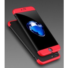 Dlrcase Apple iPhone 7 Kılıf Ays 3 Parçalı Önü Açık Sert Rubber Koruma+Nano Bordo