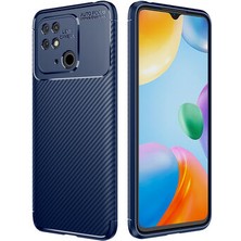 Dlrcase Xiaomi Poco C40 Kılıf Negro Karbon Kamera Korumalı Silikon+Nano Lacivert