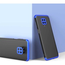 Dlrcase Xiaomi Redmi Note 9s Kılıf Ays 3 Parçalı Önü Açık Sert Rubber Koruma+Nano Mavi