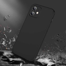 Case Street Apple iPhone 12 Kılıf Ays 3 Parçalı Önü Açık Sert Rubber Koruma+Nano Siyah