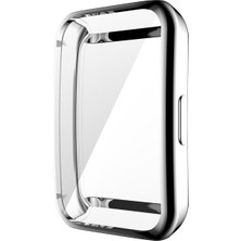 Smcase Huawei Watch Fit 2 Kordon Önü Kapalı Şeffaf Silikon Gümüş