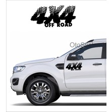 Oto Sticker 4X4 Off Road Araba Stickeri Teker Izli Etiket 2 Adet 20X9Cm