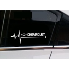 Oto Sticker Chevrolet Nabız Kalp Atışı Ritim Sticker 2 Adet