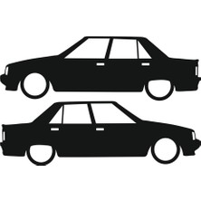 Oto Sticker Renault Brodway R9 Basık Kelebek Silüet Stickeri 2 Adet