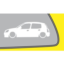 Oto Sticker Renault Clio 2 Basık Kelebek Silüet Stickeri 2 Adet
