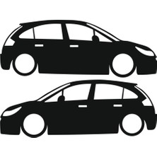 Oto Sticker Citroen C4 2004-2010 Basık Kelebek Silüet Stickeri 2 Adet