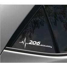 Oto Sticker Peugeot 206 Basık Kelebek Silüet Stickeri 2 Adet