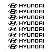 Oto Sticker Hyundai Kapı Ayna Jant Stickeri 8 Adet Set