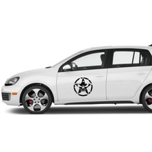 Oto Sticker 2 Adet Off Road Kuru Kafa Us Army Star Yıldız Araba Sticker