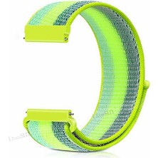 Markacase Amazfit Gts 2 Mini İçin Uyumlu Spor Dokuma Kordon Yeşil Çizgili