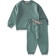 Cigit Basic Karyoka Detaylı Sweatshirt Takım 3-8 Yaş Mint Yeşil