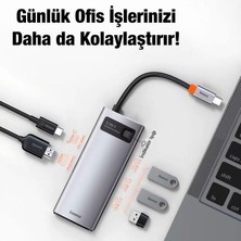 Baseus 100W 5in1 Type-C Hub, 1x 4K Hdmi, 1x Pd Type C, 3x USB 3.0 Girişli Çoğaltıcı Adaptör