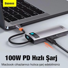 Baseus 100W 5in1 Type-C Hub, 1x 4K Hdmi, 1x Pd Type C, 3x USB 3.0 Girişli Çoğaltıcı Adaptör