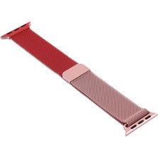 Markacase Apple Watch Seri 4 5 6 44 Mm İçin Uyumlu Iki Renkli Metal Milanese Kordon Rose-Red