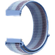 Markacase Samsung Galaxy Watch 3 41 Mm İçin Uyumlu Spor Dokuma Kordon Mavi Çizgili
