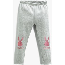 Koton Tavşan Baskılı Tayt Beli Lastikli