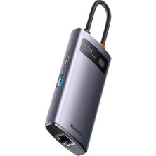 Baseus 100W 4in1 Type-C Hub, 1x Pd Type C, 1x RJ45 Port, 3x USB 3.0 Girişli Çoğaltıcı Adaptör